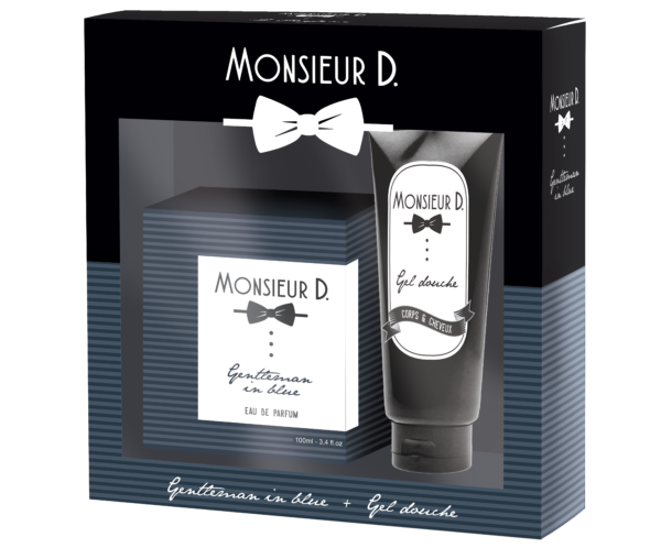 Coffret Eaux de Parfum Gentleman in blue + gel douche